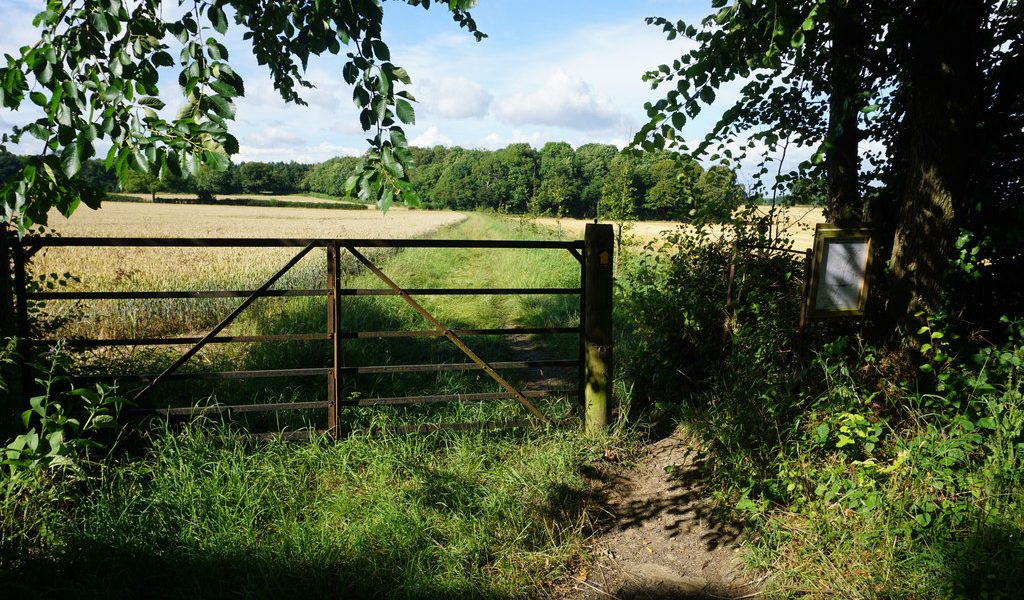 View of fields from a gate